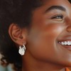 Ross-Simons Sterling Silver Hammered Hoop Earrings - 2 of 3