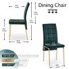 Set of 4 Velvet High Back Dining Chairs,Modern Nordic Upholstered Side Chairs with Metal Legs for Kitchen or Dining Room-Baofuwish - 4 of 4