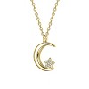 Guili 14k Yellow Gold Crescent Moon & Star Pendant Necklace, Cubic Zirconia Accents, Celestial Chic for Everyday Elegance and Dreamy Celebrations - 2 of 3