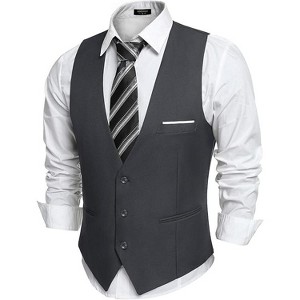 COOFANDY Men's Suit Vest Slim Fit Formal Dress Waistcoat - 1 of 4
