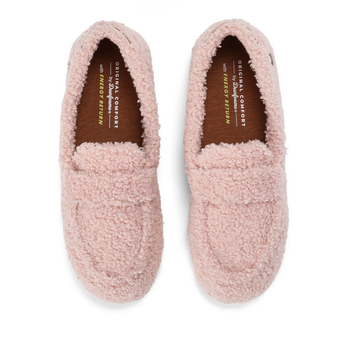 Женские туфли Dearfoams Women's Hazel Teddy Loafer - Pale Mauve Size 10 — фото 4