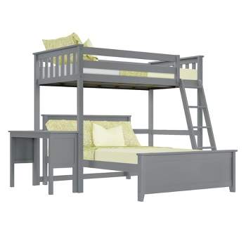 Max & Lily L-Shaped Twin over Full Bunk Bed with Desk