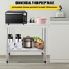 VEVOR Stainless Steel Prep Table, 36 x 24 x 35 Inch, 440lbs Load Capacity Heavy Duty Metal Worktable with Backsplash Adjustable Undershelf, Silver - 3 of 4