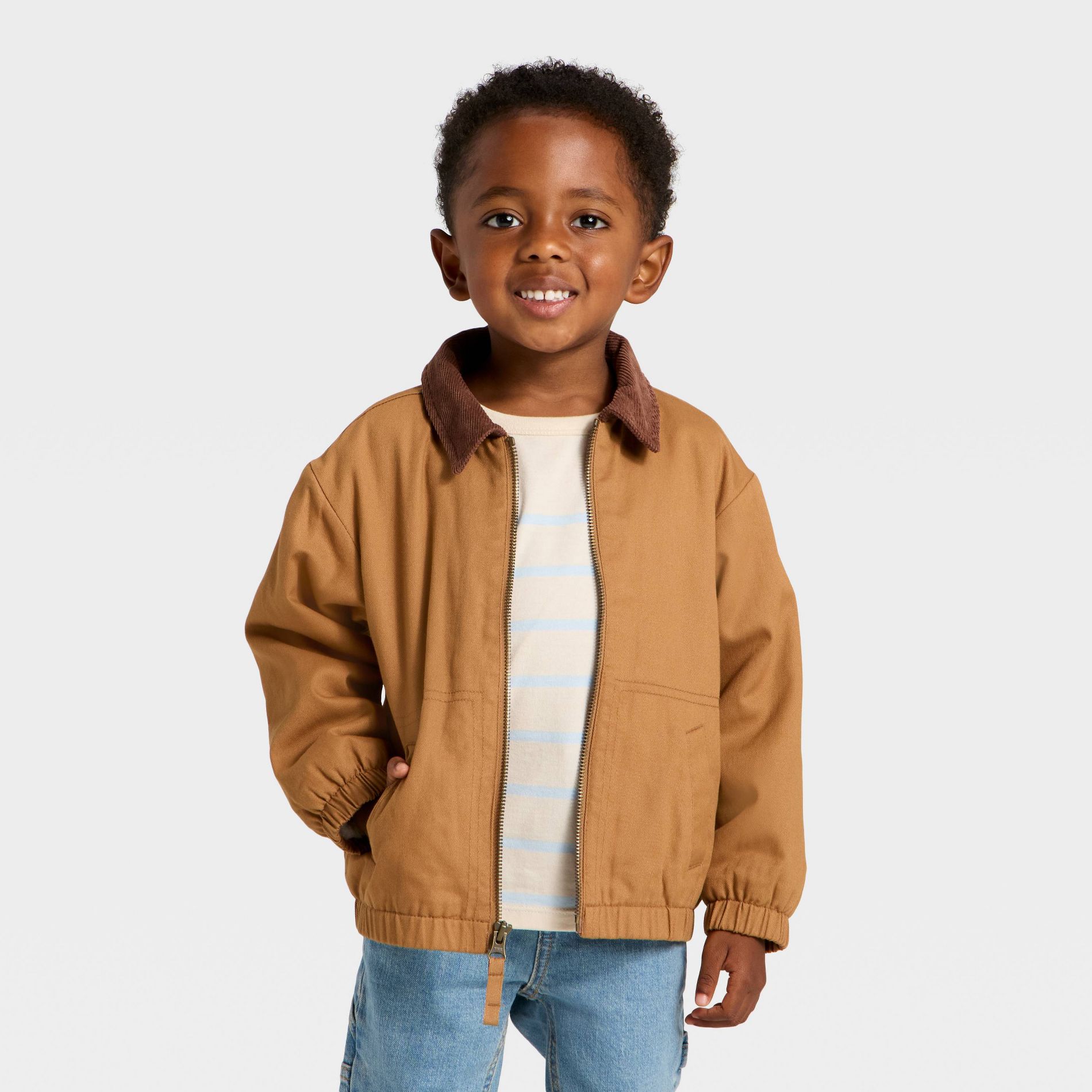 Toddler Boys' Corduroy Collar Workwear Jacket - Cat & Jack™ Brown
