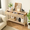 KTMBDW Modern Rattan Console Table with 3 Drawers and Open Storage Shelf, Entryway Table, Narrow Long Sofa Table fot Hallway, Living Room, Natural - 4 of 4