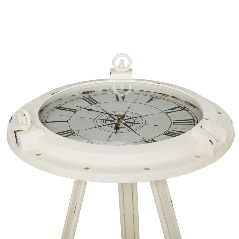 Coastal Compass Metal Accent Table White - Olivia &#38; May, 6 of 8