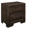 Contemporary Design 2-Drawers Nightstand 1pc Bedroom Furniture Warm Espresso Finish Raised Panel Front - 2 of 4