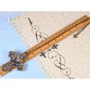 Alilang Gold Tone Ornate Cross Pendant Necklace with Multicolor Crystal Rhinestones - 2 of 3