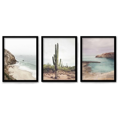(Set of 3) Triptych Wall Art Natural Photography by Sisi and Seb - Set of 3 Framed Prints   - Americanflat