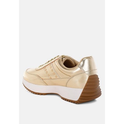 Женские кроссовки Rag & Co Womens Mujori Metallic Pleather Studded Sneakers 5 — фото 3