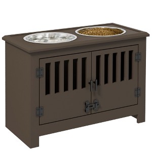 Kumasinova Large Dog Food Storage Container,Elevated Dog Bowls with Storage Cabinet Containing Large 37L Capacity,Raised Dog Bowl Stand - 1 of 4