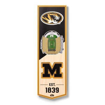 NCAA Missouri Tigers 6"x19" 3-D Stadium Wall Sign