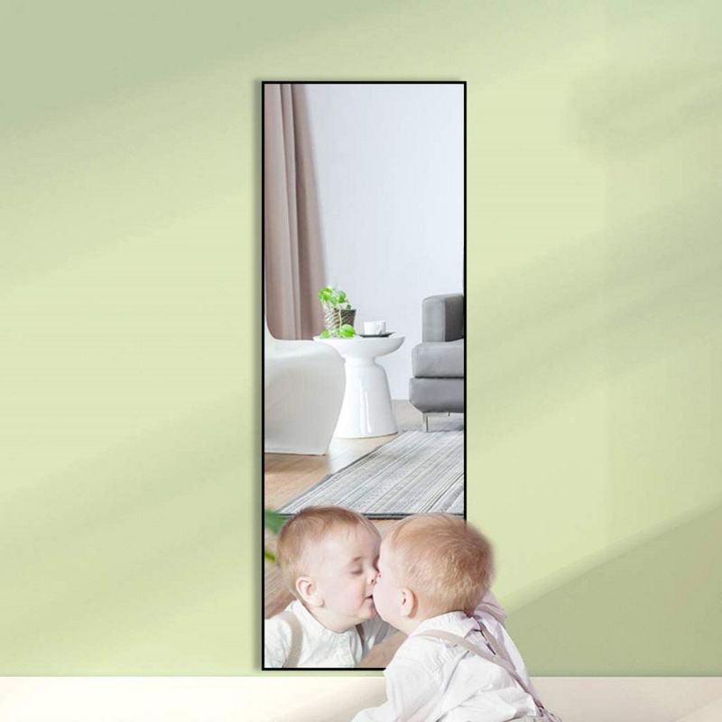 Bowen 65" x 22" Oversized Rectangle Aluminum Frame Wall-Mounted Full Length Mirrors-The Pop Home, 5 of 9