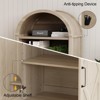 Dyonery 5 Tier Mid-Century Modern Arched Cabinets with Storage & Open Adjustable Shelves 71" Tall Arched Bookcase Cabinet with Doors for Any Room - 3 of 4