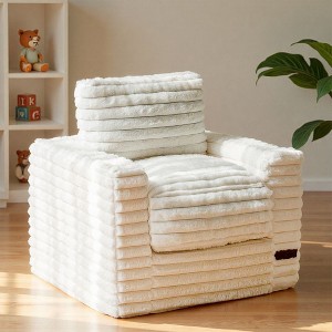 MAXYOYO Kids Bean Bag Chair, Comfy Faux Fur Bean Bag Sofa with Filler, Lazy Floor Chair Couch for Boys and Girls - 1 of 4