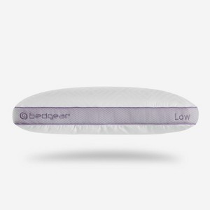 Bedgear Medium Low Bed Pillow For Back and Stomach Sleepers Breathable Hypoallergenic Cover: Cotton, Memory Foam, Machine Washable - 1 of 4