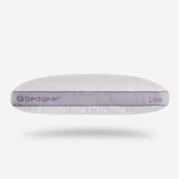 Bedgear Low Bed Pillow For Back and Stomach Sleepers Breathable Hypoallergenic Cover