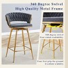 25" Swivel Counter Stools Set of 2 with Cotton Linen Cushions and Metal Frame for Kitchen Island-3irtyhousy - 3 of 4