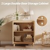 Buffet Cabinet with Storage, Wood Sideboard with 2 Doors and Adjustable Shelves - 4 of 4