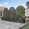Wooakway 72"H Arch Metal Planter Box with Trellis Raised Garden Bed with Arbor Privacy Screen with Wheels - 2 of 4