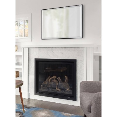 Full-Length 42" Black Wood Rectangular Dresser Wall Mirror