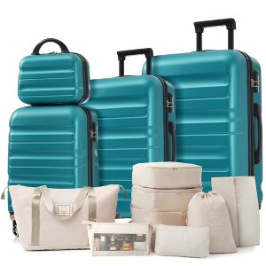 Whisen 13-Piece Luggage Sets, Checked & Carry on Suitcase Set, ABS Hardside Suitcases, Duffel Bag and 8 Packing Cubes - 1 of 4