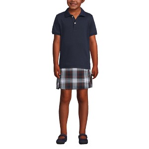 Lands' End Kids Short Sleeve Tailored Fit Interlock Polo Shirt - Large - Classic Navy - 1 of 4