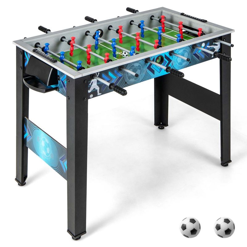 Costway Foosball Table Game Set with 2 Footballs, Smooth Handle, 18 Realistic Players, 1 of 11