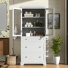 Whisen 70.1” Bathroom Storage Cabinet with Soft-Close Glass Doors, Adjustable Shelves and 3 Drawers - 2 of 4