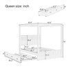 Queen Size 4 Poster Canopy Platform Bed with Trundle and 3 Drawers, Solid Wood Bed Frame with Headboard, No Box Spring Needed - ModernLuxe - 3 of 4