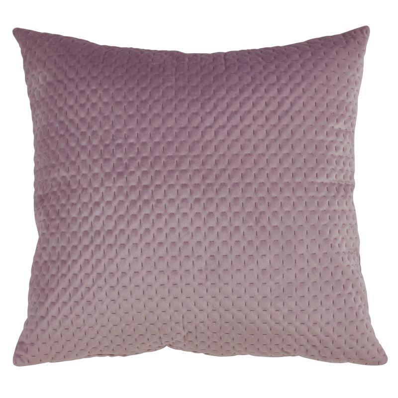 Saro Lifestyle Pinsonic Velvet Pillow With Polly Filling, Lavender, 22" x 22", 1 of 5