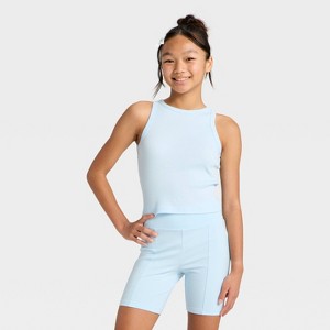 Girls' High Neck Ribbed Tank Top - art class™ - 1 of 3