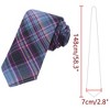 INSPIRE CHIC Plaid Woven Self-tied Striped Skinny Necktie 2.8" for College Graduation Campus 1 Pc - 2 of 4