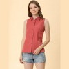 Allegra K Women's Single Breasted Casual Office Sleeveless Shirt - 2 of 4