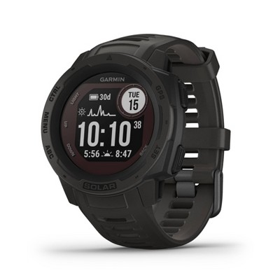 Garmin Instinct Solar Graphite Rugged GPS Smartwatch with Solar Charging