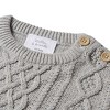 Stellou & Friends 100% Cotton Unisex Cable Knit Sweater for Babies and Children Ages 0-6 Years - Grey / 9-12 Months - 2 of 3