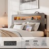 NicBex Full/Queen/King Vintage Bed Frame with Storage LED Light Headboard,Modern Platform Bed for Bedroom,No Box Spring Needed - 3 of 4