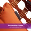 GRANDPATIO Vintage Orange Steel Bench With Fancy Rope, Olefin Cushion And Pillow - 4 of 4