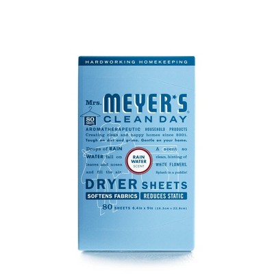 Mrs. Meyer's Clean Day Dryer Sheets - Rain Water - 80ct