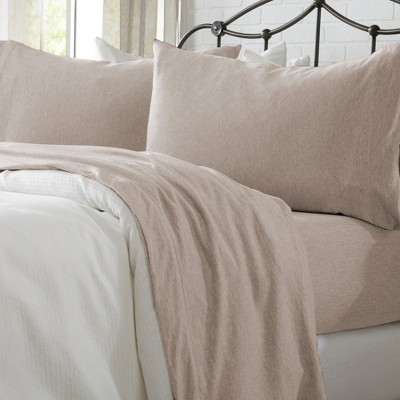 Ultra-Soft Cotton Heathered Melange Jersey Knit Sheet Set - Great Bay Home