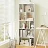 Tangkula 5-Tier Geometric Bookcase 63” Tall Freestanding Bookshelf with 10 Open Cubbies White - 2 of 4