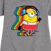 Girls' - Despicable Me Minions - Retro Rainbow Skater Graphic Short Sleeve Fleece Dress - 2 of 4