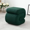 UPHA Modern S-Shape Small Makeup Stool Fabric Ottoman, Footstool - 4 of 4