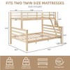 Twin over Full Bunk Bed with Ladder – Wooden Frame with High Guardrails for Kids – No Box Spring Needed – Sturdy and Space-Saving - 3 of 4
