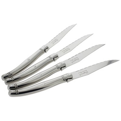 4pk Stainless Steel Laguiole Steak Knives Silver - French Home