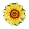 18" Hand Painted and Embossed Shaped Bird Bath, Sunflower - 2 of 4