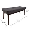 Alilang 44.00 inches Mid-Century Tufted Upholstered Bench with Wooden Legs for Entryway or Living Room-Gray - 4 of 4
