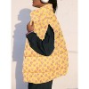 Imily Bela Womens Floral Quilted Puffer Coat Winter Warm Oversized Vest Cap Sleeve - 2 of 4