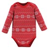 Hudson Baby Unisex Baby Cotton Long-Sleeve Bodysuits, Santa Reindeer - 4 of 4
