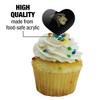 Lindenwood University Primary Logo Heart Love Cupcake Picks Toppers Decoration Set of 6 - 3 of 4